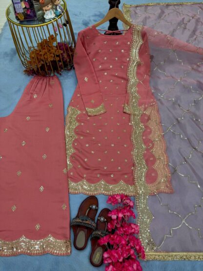 PD1100 ROMAN SILK TOP PLAZZO & DUPATTA SET ONLINE - Image 4