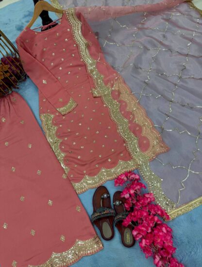 PD1100 ROMAN SILK TOP PLAZZO & DUPATTA SET ONLINE - Image 7