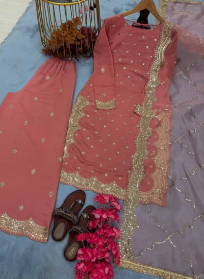 PD1100 ROMAN SILK TOP PLAZZO & DUPATTA SET ONLINE - Image 8