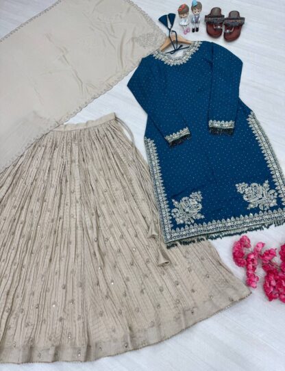 PD1106 SILK TOP LEHENGA & DUPATTA SET ONLINE WHOLESALE - Image 8