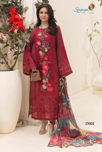 SANIYA TRENDZ 25002 MINI ZARIA-25 PAKISATNI SUITS WITH PRICE