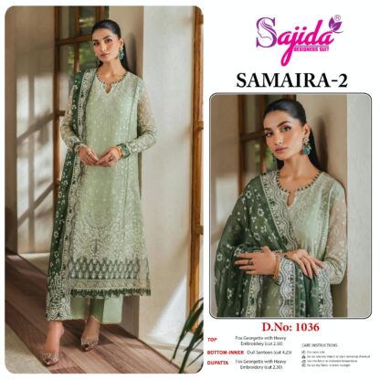 SAJIDA SD 1036 SAMIAR -VOL-2 PAKISTANI SUITS AT BEST PRICE