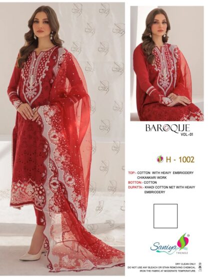 SANIYA TRENDZ H 1002 BAROQUE VOL -1 PAKISTANI SUITS ONLINE WHOLESALE
