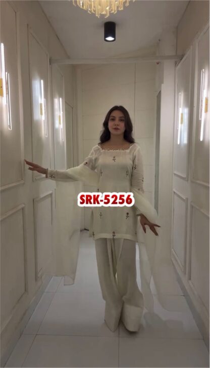 SRK 5256 CHINON SILK TOP BOTTOM & DUPATTA WOTH PRICE - Image 3