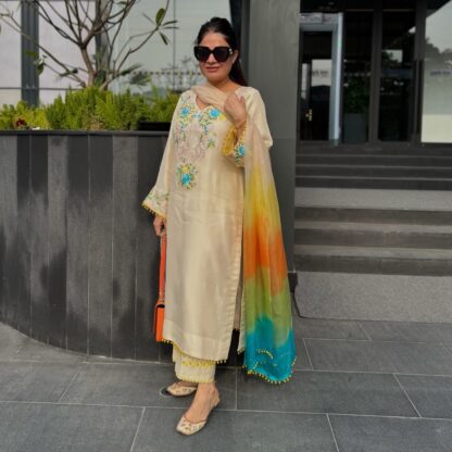 SRK 5257 SATIN TOP BOTTOM & DUPATTA SET WITH PRICE