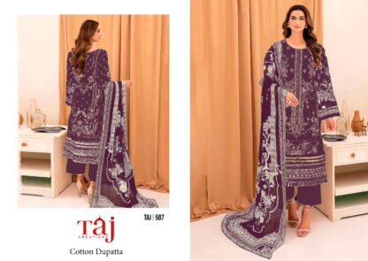 TAJ CREATION 587 DESIGNER PAKISTANI SUITS ONLINE