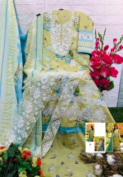DEEPSY 1106 ELAF CHIKANKARI PREMUIM LAWN 25 PAKISTANI SUITS