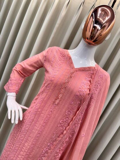 BE 322 PEACH RICH COMBINATION PLAZZO SET AT BEST PRICE