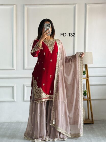 FD 132 GEORGETTE PLAZZO WITH DUPATTA PARTY WEAR