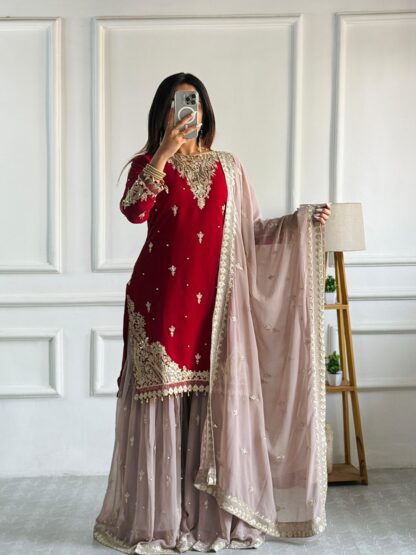 FD 132 GEORGETTE PLAZZO WITH DUPATTA PARTY WEAR