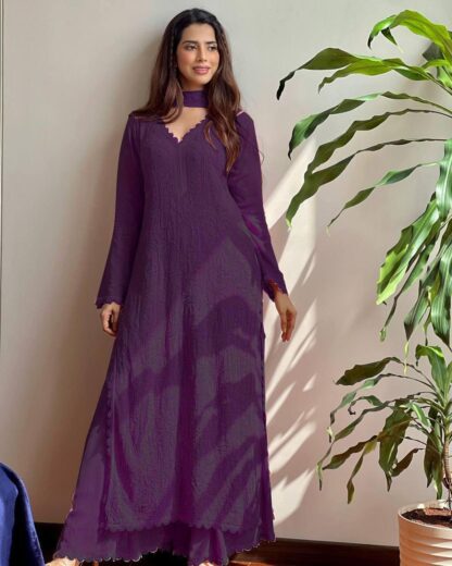 BE 170 PURPLE RICH COMBINATION TOP PLAZO WITH DUPATTA