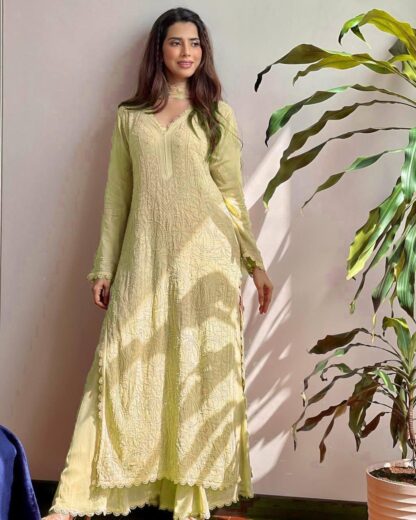 BE 170 YELLOW RICH COMBINATION TOP PLAZO WITH DUPATTA