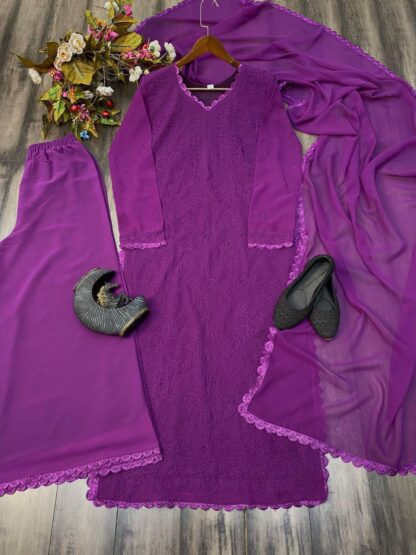 BE 170 PURPLE RICH COMBINATION TOP PLAZO WITH DUPATTA