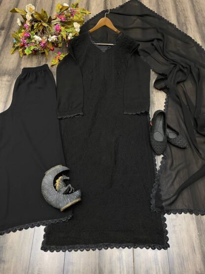 BE 170 BLACK RICH COMBINATION TOP PLAZO WITH DUPATT
