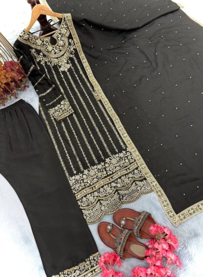 PD 1085 BLACK PAKISTANI SUITS BEST PRICE - Image 4