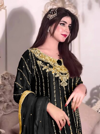 PD 1085 BLACK PAKISTANI SUITS BEST PRICE - Image 3