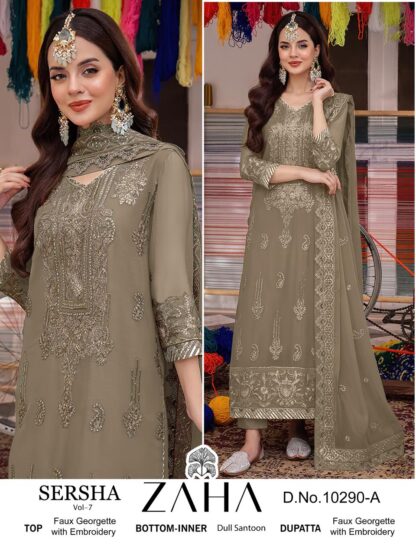 ZAHA 10290 A SERSHA-VOL-7 PAKISTANI SUITS ONLINE INDIA PAKISTANI SUITS IN SINGLE, PAKISTANI SUITS LATEST COLLECTION, PAKISTANI SUITS MANFUACTURER, PAKISTANI SUITS WHOLESALER, SALWAR KAMEEZ WHOLESALER, ZAHA 10290 A SERSHA-VOL-7  AL KHUSHBU, Pakistani Suits, SHREE FABS, Single, Suits, ZAHA