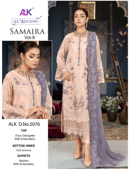 AL KHUSHBU ALK 5076 SAMAIRA VOL-9 PAKISTANI SUITS ONLINE INDIA AL KHUSHBU ALK 5076 SAMAIRA VOL-9, PAKISTANI SUITS WHOLESALER FROM SURAT, SALWAR KAMEEZ WHOLESALE  AL KHUSHBU, Pakistani Suits, Salwar Kameez, Single, Suits