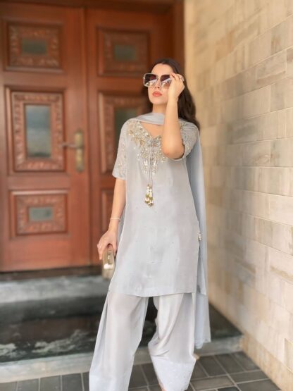 AD208 TOP & FARSHI PLAZZO WITH DUPATTA SET WHOLESALE AD195 GEORGETTE GOWN, AD208, BEST QUALITY PAKISTANI SUITS, ONLINE SHOPPING SUITS, PAKISTANI SALWAR KAMEEZ, PAKISTANI SUITS AT MANUFACTURER PRICE, PAKISTANI SUITS BEST PRICE, PAKISTANI SUITS IN SURAT, PAKISTANI SUITS ONLINE SHOPPING  AD, ANAMSA, Gown, PLAZZO, READYMADE, Single, Suits, VRINDAVAN FASHION