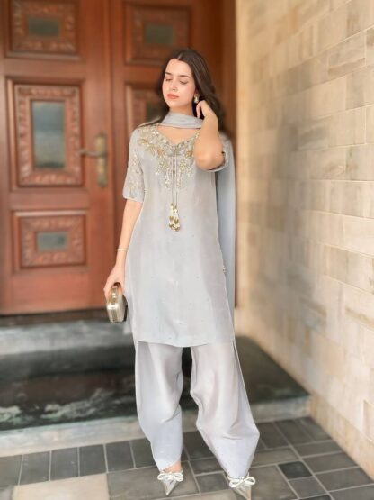 AD208 TOP & FARSHI PLAZZO WITH DUPATTA SET WHOLESALE AD195 GEORGETTE GOWN, AD208, BEST QUALITY PAKISTANI SUITS, ONLINE SHOPPING SUITS, PAKISTANI SALWAR KAMEEZ, PAKISTANI SUITS AT MANUFACTURER PRICE, PAKISTANI SUITS BEST PRICE, PAKISTANI SUITS IN SURAT, PAKISTANI SUITS ONLINE SHOPPING  AD, ANAMSA, Gown, PLAZZO, READYMADE, Single, Suits, VRINDAVAN FASHION