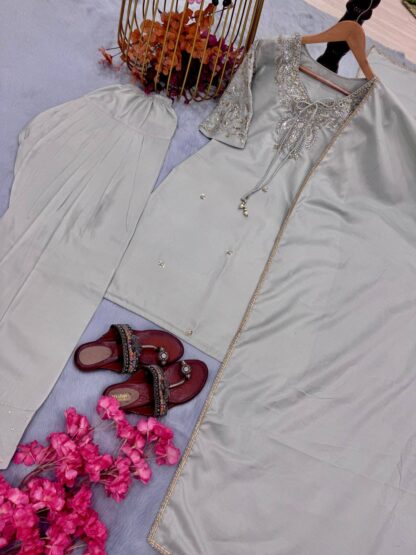 AD208 TOP & FARSHI PLAZZO WITH DUPATTA SET WHOLESALE AD195 GEORGETTE GOWN, AD208, BEST QUALITY PAKISTANI SUITS, ONLINE SHOPPING SUITS, PAKISTANI SALWAR KAMEEZ, PAKISTANI SUITS AT MANUFACTURER PRICE, PAKISTANI SUITS BEST PRICE, PAKISTANI SUITS IN SURAT, PAKISTANI SUITS ONLINE SHOPPING  AD, ANAMSA, Gown, PLAZZO, READYMADE, Single, Suits, VRINDAVAN FASHION