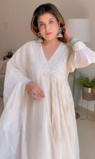 AKSHAR DESIGNER CHANDERI SILK ANARKALI GOWN AT BEST PRICEAKSHAR DESIGNER CHANDERI SILK ANARKALI GOWN AT BEST PRICE