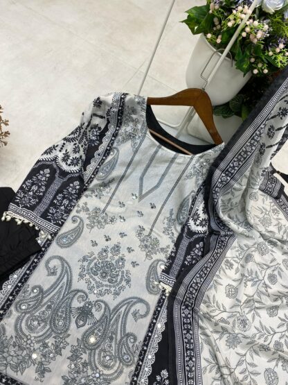 BE 337 PRINTED WORK WITH MIROR WORK SALWAR SUITS FOR WOMEN - Image 3