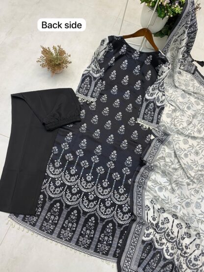 BE 337 PRINTED WORK WITH MIROR WORK SALWAR SUITS FOR WOMEN - Image 4