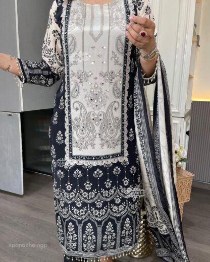 BE 337 PRINTED WORK WITH MIROR WORK SALWAR SUITS FOR WOMEN - Image 8