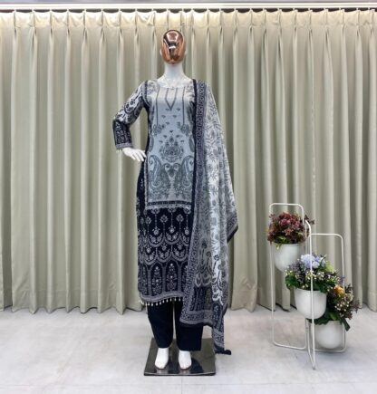 BE 337 PRINTED WORK WITH MIROR WORK SALWAR SUITS FOR WOMEN - Image 7