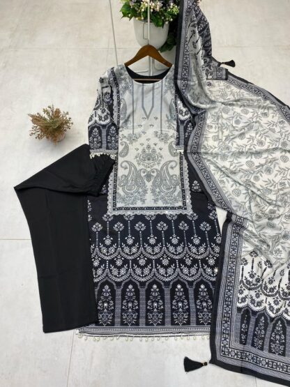 BE 337 PRINTED WORK WITH MIROR WORK SALWAR SUITS FOR WOMEN - Image 2