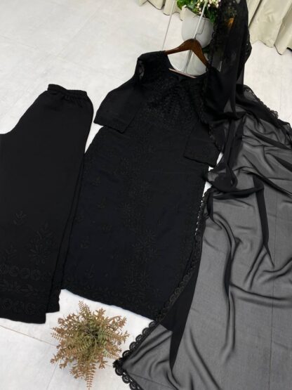 BE 354 BLACK GEORGETTE WITH EMBROIDERY SUIT WITH DUPATTA ONLINE BE 354 BLACK, BEST QUALITY PAKISTANI SUITS, ONLINE SHOPPING SUITS, PAKISTANI SALWAR KAMEEZ, PAKISTANI SUITS AT MANUFACTURER PRICE, PAKISTANI SUITS BEST PRICE, PAKISTANI SUITS IN SURAT, PAKISTANI SUITS ONLINE SHOPPING  BE, READYMADE, Single, Suits, THE LIBAS COLLECTION