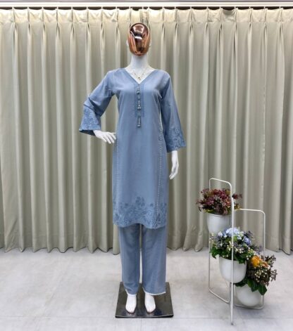 BE 357 CO-ORD SET PAIR WITH BEAUTIFUL EMBROIDERY WORK WHOLESALE - Image 8