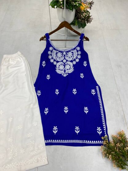 BE 364 DESIGNER AND REGULAR WEAR TOP AND PLAZZO WITH EMBROIDERY WORK BE 362 CHINON, BEST QUALITY PAKISTANI SUITS, ONLINE SHOPPING SUITS, PAKISTANI SALWAR KAMEEZ, PAKISTANI SUITS AT MANUFACTURER PRICE, PAKISTANI SUITS BEST PRICE, PAKISTANI SUITS IN SURAT, PAKISTANI SUITS ONLINE SHOPPING  BE, READYMADE, Single, Suits, THE LIBAS COLLECTION