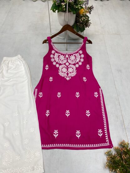 BE 364 DESIGNER AND REGULAR WEAR TOP AND PLAZZO WITH EMBROIDERY WORK BE 362 CHINON, BEST QUALITY PAKISTANI SUITS, ONLINE SHOPPING SUITS, PAKISTANI SALWAR KAMEEZ, PAKISTANI SUITS AT MANUFACTURER PRICE, PAKISTANI SUITS BEST PRICE, PAKISTANI SUITS IN SURAT, PAKISTANI SUITS ONLINE SHOPPING  BE, READYMADE, Single, Suits, THE LIBAS COLLECTION