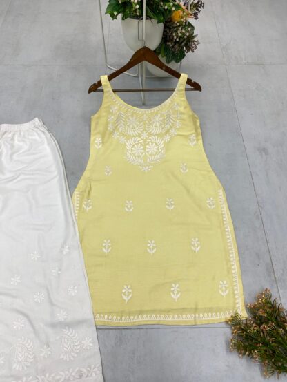 BE 364 DESIGNER AND REGULAR WEAR TOP AND PLAZZO WITH EMBROIDERY WORK BE 362 CHINON, BEST QUALITY PAKISTANI SUITS, ONLINE SHOPPING SUITS, PAKISTANI SALWAR KAMEEZ, PAKISTANI SUITS AT MANUFACTURER PRICE, PAKISTANI SUITS BEST PRICE, PAKISTANI SUITS IN SURAT, PAKISTANI SUITS ONLINE SHOPPING  BE, READYMADE, Single, Suits, THE LIBAS COLLECTION