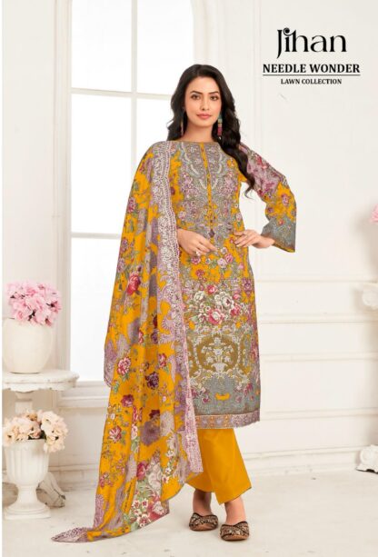 JIHAN 3446 C NEEDLE WONDER LAWN COLLECTION VOL-4 SUITS