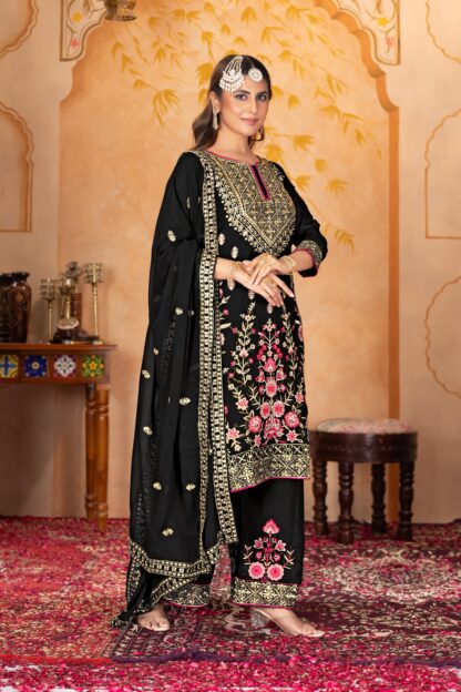KARMA FASHION KF 1686 BLACK DESIGNER PARTY WEAR SUIT WHOLESALE - Image 5