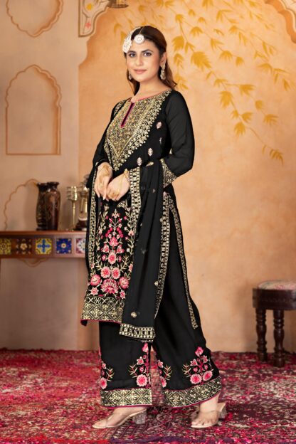 KARMA FASHION KF 1686 BLACK DESIGNER PARTY WEAR SUIT WHOLESALE - Image 6