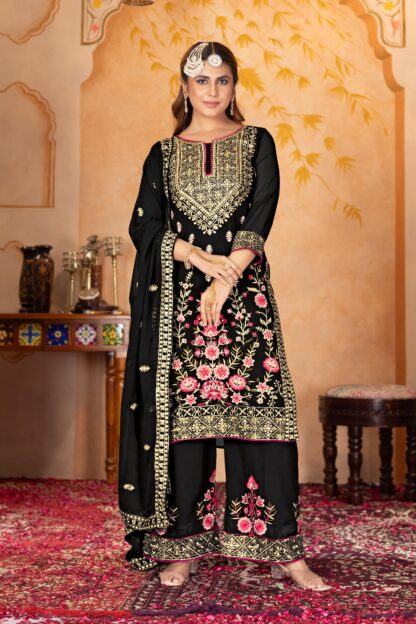 KARMA FASHION KF 1686 BLACK DESIGNER PARTY WEAR SUIT WHOLESALE