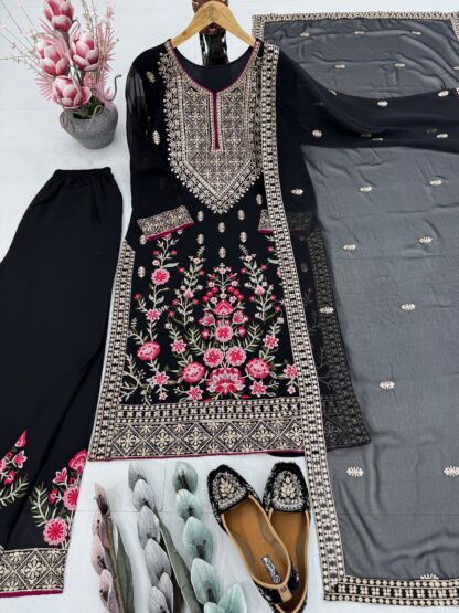 KARMA FASHION KF 1686 BLACK DESIGNER PARTY WEAR SUIT WHOLESALE - Image 2