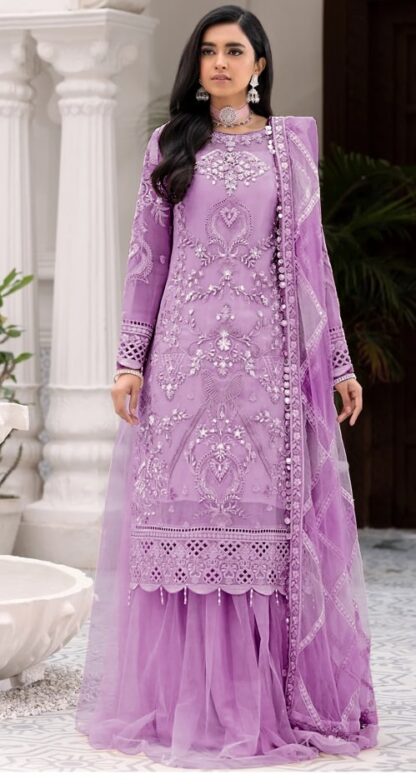 KF 131 C NET WITH SEQUENCE EMBROIDERY WORK PAKISTANI SUITS ONLINE SUPPLIER