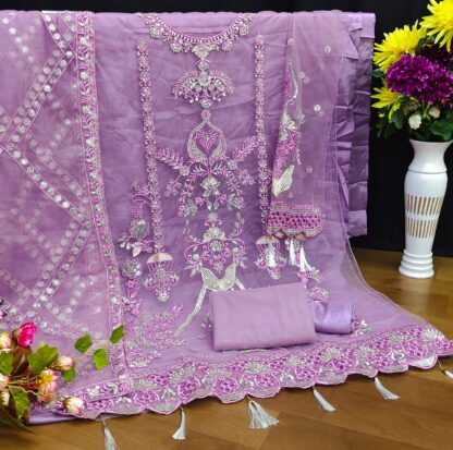 KF 131 C NET WITH SEQUENCE EMBROIDERY WORK PAKISTANI SUITS ONLINE SUPPLIER - Image 2