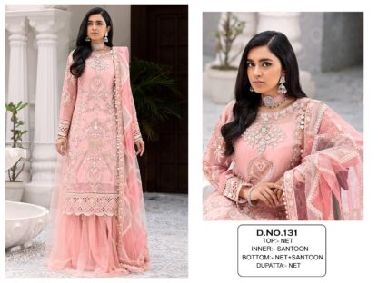 KF 131 NET WITH SEQUENCE EMBROIDERY WORK PAKISTANI SUITS FOR WOMEN - Image 3