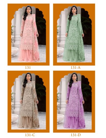 KF 131 NET WITH SEQUENCE EMBROIDERY WORK PAKISTANI SUITS FOR WOMEN