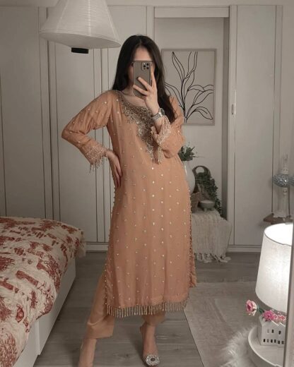 LC 1356 COCO GEORGETTE KURTI PANT SET ONLINE SUPPLIER - Image 8