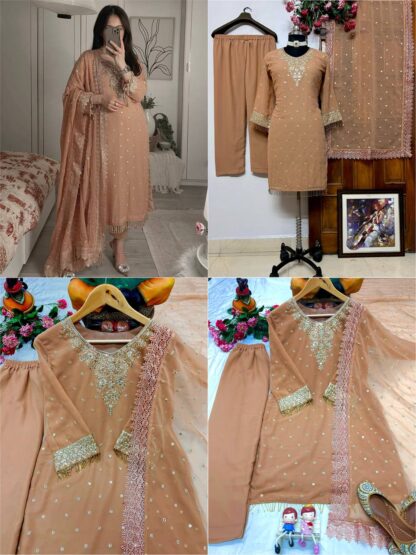 LC 1356 COCO GEORGETTE KURTI PANT SET ONLINE SUPPLIER - Image 9