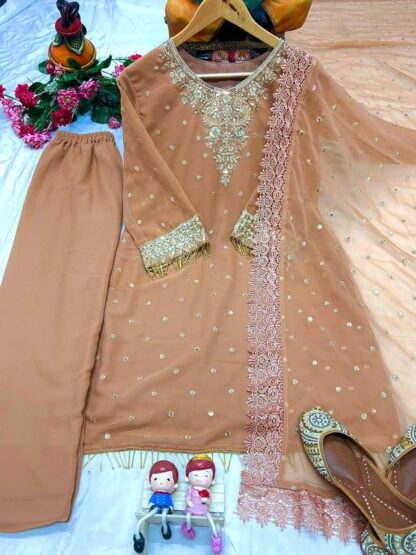 LC 1356 COCO GEORGETTE KURTI PANT SET ONLINE SUPPLIER - Image 2