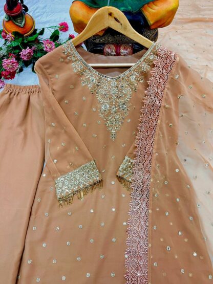 LC 1356 COCO GEORGETTE KURTI PANT SET ONLINE SUPPLIER - Image 3