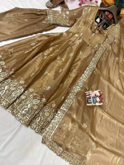 LC 1364 MUSTARD JIMMI CHU GOWN SET AT BEST PRICE IN SURAT - Image 3